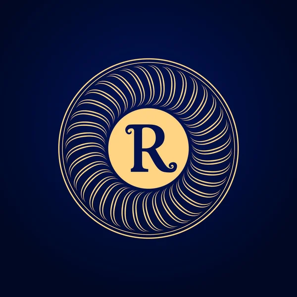 Monogram design elements, graceful template. Calligraphic elegant line art logo design. Letter emblem sign R for Royalty, business card, Boutique, Hotel, Heraldic, Cafe, Jewelry. Vector illustration