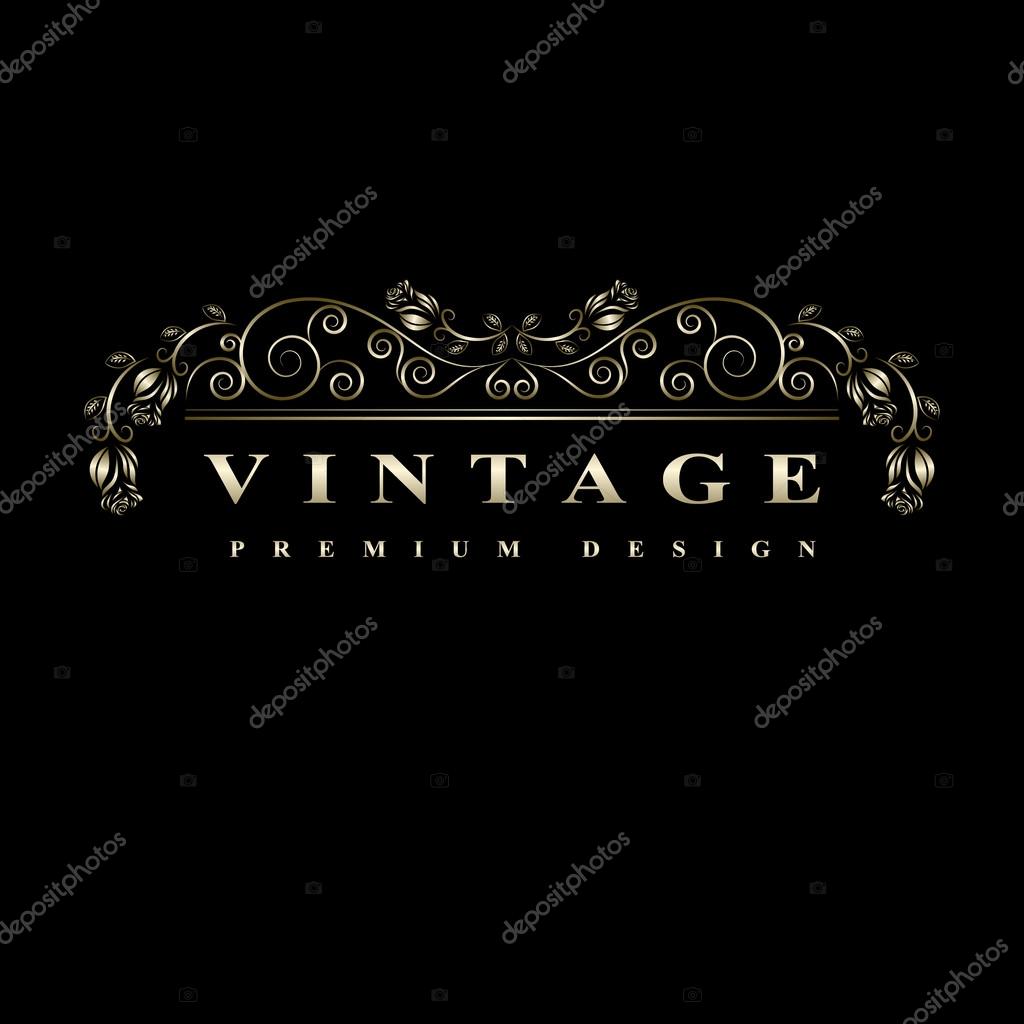 Luxury Logo Template Flourishes Calligraphic Elegant Ornament Lines Vintage Frame Template Luxury Template
