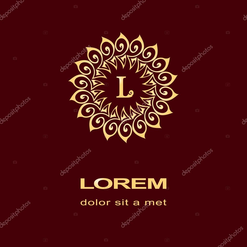 Vector illustration of Monogram design elements, graceful template. Calligraphic elegant line art logo design. Letter emblem sign L for Royalty, business card, Boutique, Hotel, Heraldic, Cafe, Jewelry