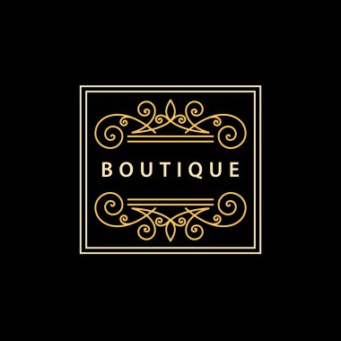 Monogram tasarım elementleri, zarif şablon. Zarif çizgi sanat logosu tasarımı. İş tabelası, Restoran, Kraliyet, Butik, Cafe, Otel, Heraldic, Mücevher, Moda, Şarap. Vektör illüstrasyonu