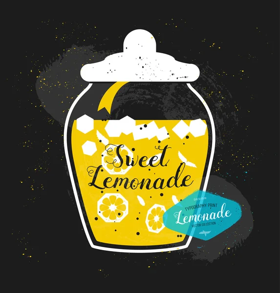 Vector lemonade typography print. Creative quote card design. Cover for menu, book, signboard or t-shirt — Stock Vector