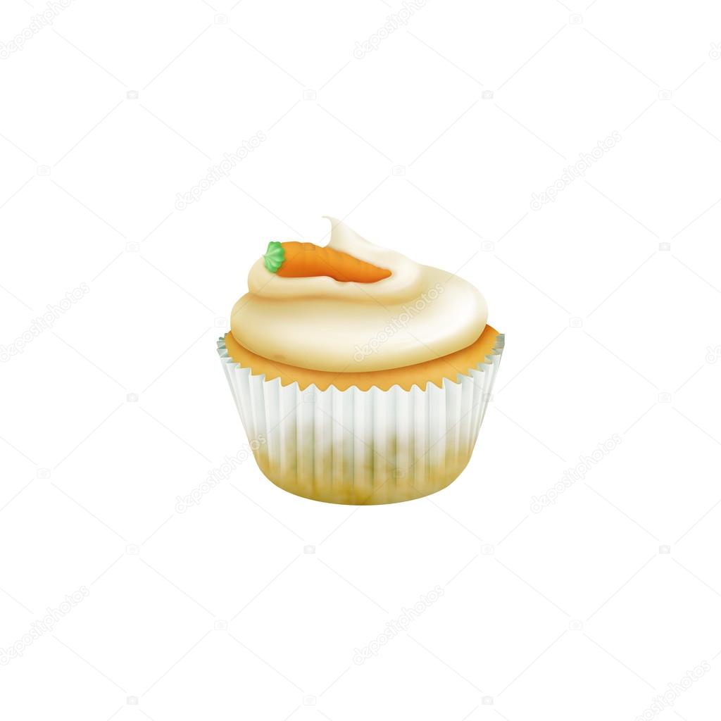 Easter carrot muffin with marzipan candy