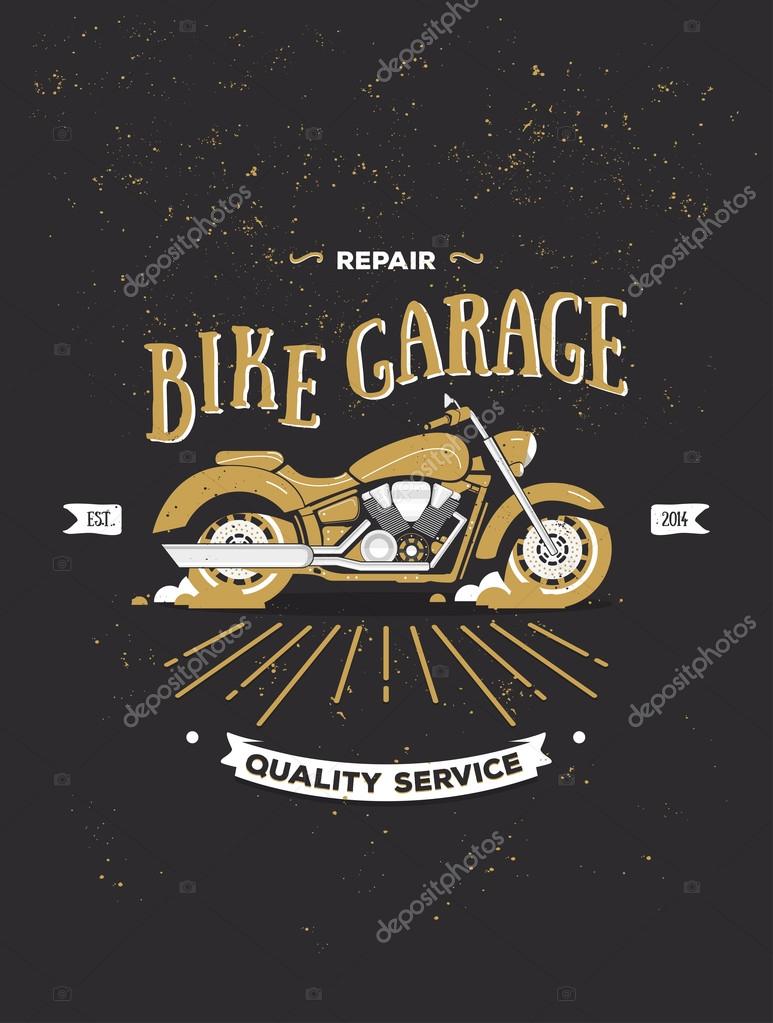 Vector logotype of vintage motorcycle