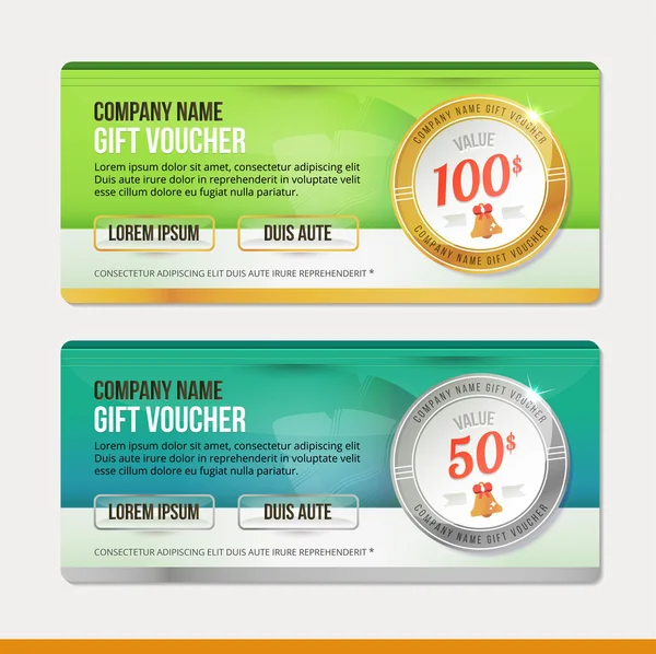 Vector Gift voucher template. Clean and modern illustration design. Coupon background. — Stock Vector