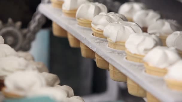 Automatic production line of ice cream — Stock Video