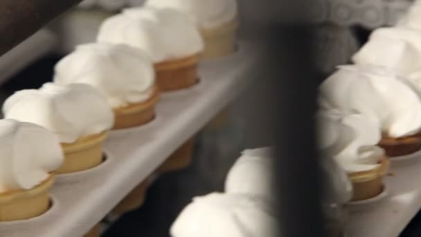 Автоматическая линия производства мороженого — стоковое видео