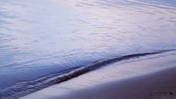 Κύματα στον ποταμό στο ηλιοβασίλεμα — Αρχείο Βίντεο