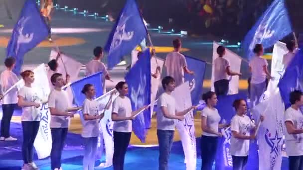 ULYANOVSK, RUSIA 31 IANUARIE 2016: Deschiderea Campionatului Mondial de Bandy. "Volga Sport - Arena". Ulyanovsk, Rusia pe 31 ianuarie 2016 . — Videoclip de stoc
