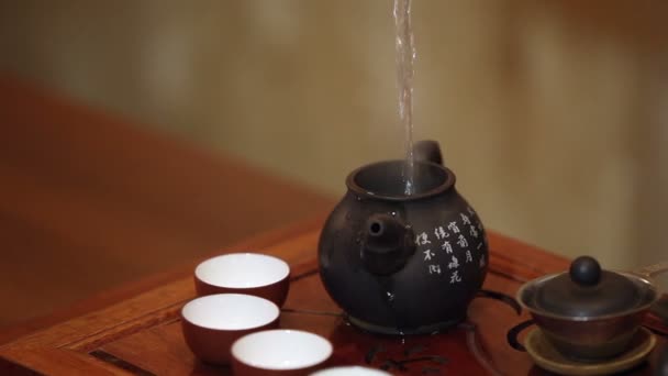 Tradizionale cerimonia del tè cinese — Video Stock