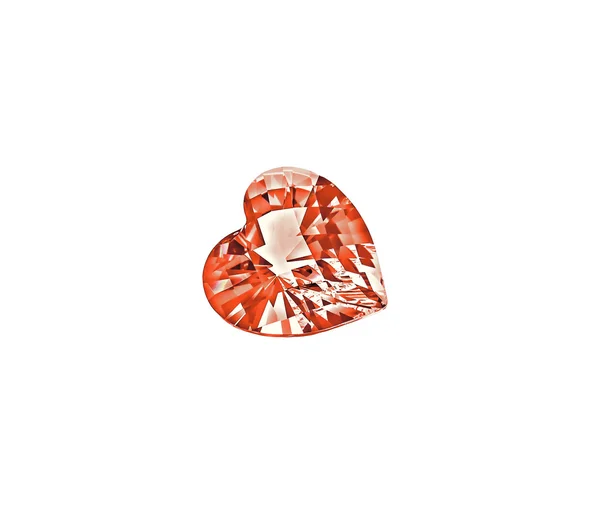 Diamond heart isolated on white — Stock Photo, Image
