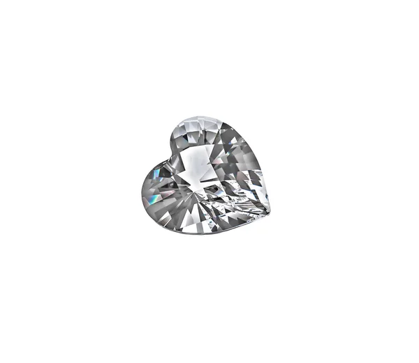 Diamond heart isolated on white background — Stock Photo, Image