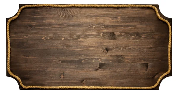 Tavola telaio in legno con corda isolata su sfondo bianco — Foto Stock