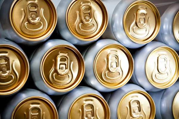 Metal  beer cans background Royalty Free Stock Photos