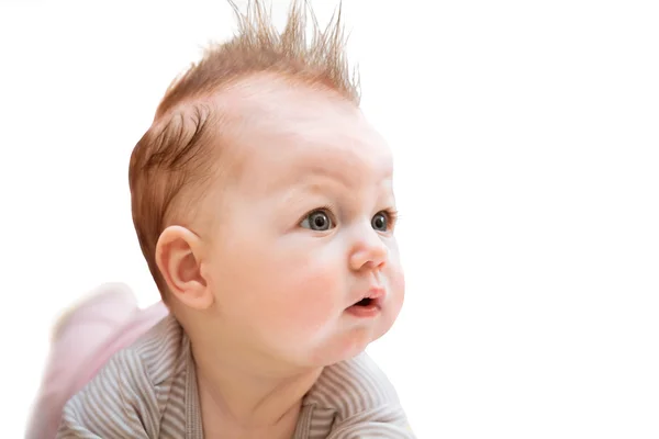 Surprised baby on white — Stock Photo, Image