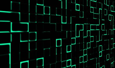 Soyut yeşil arkaplan. Siber arka plan. Tasarım için duvar kağıdı. Boşluğu kopyala