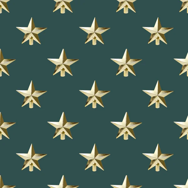 Yeşil Arka Planda Bir Yıldız Şeklinde Bir Noel Ağacının Tepesinde — Stok fotoğraf