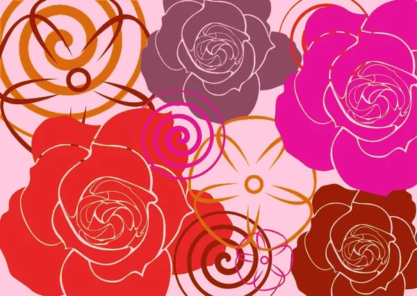 Rose flower background — Stock Vector
