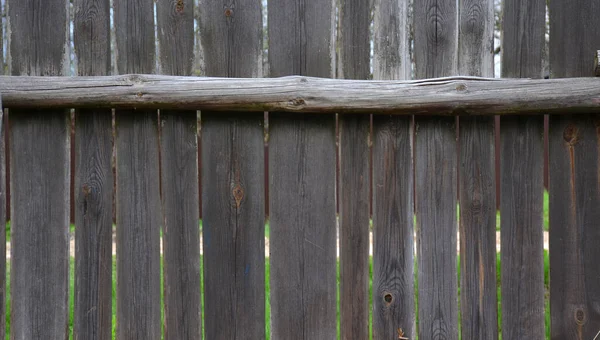 Long Dark Fence Made Boards — Stock Photo, Image