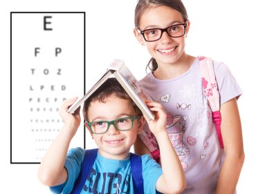 Children with glasses clipart