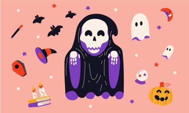 Cadılar Bayramı illüstrasyon vektörü dizaynı