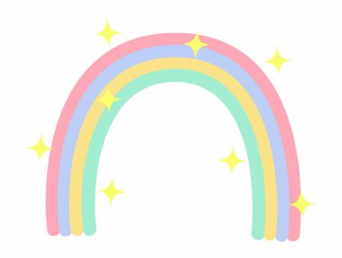 Gökkuşağı Yıldız Renkli Pastel KAWAII Şirin