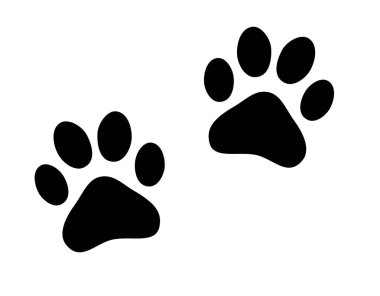Hayvanın pençesi parmak izi. PET FİLM ŞAHİR İŞARETİ.