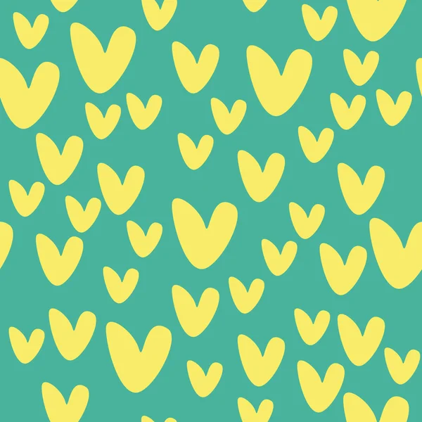 Pattern with yellow hearts — Stock Vector