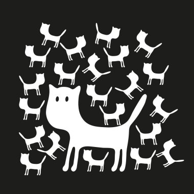 Sevimli kedi desenle