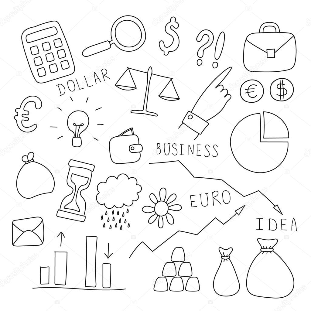 Set of business and finance elements