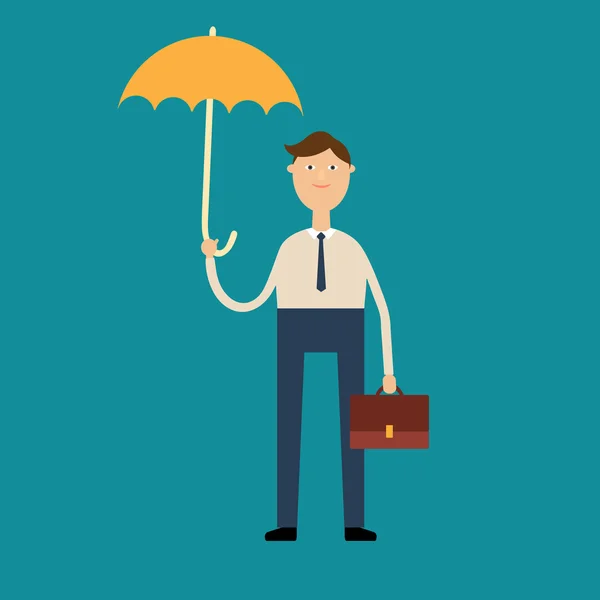 Man stands under an umbrella — Stock Vector