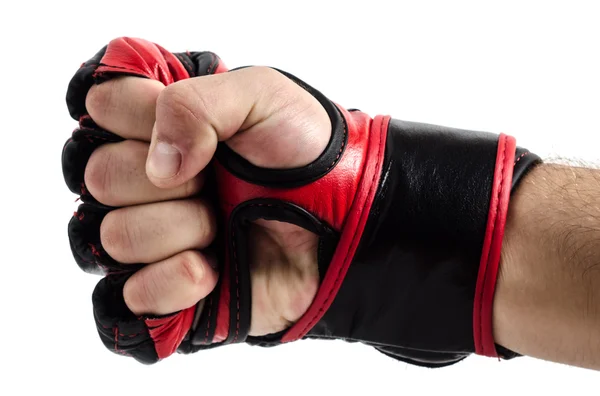 Handschuhe für MMA-Leder auf weißem Hintergrund — Stockfoto