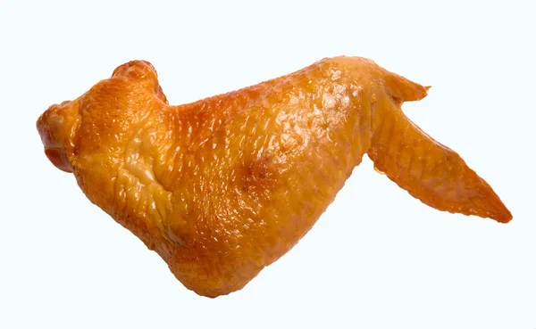 白地に隔離された燻製鶏の羽 ロイヤリティフリーのストック画像