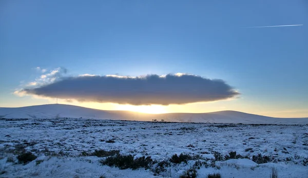 Krásný Západ Slunce Nad Hřebenem Wicklow Mountains Poblíž Vrcholu Kippure — Stock fotografie