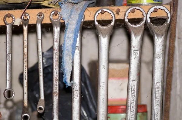 Different size of double box wrenches — Stock Photo, Image