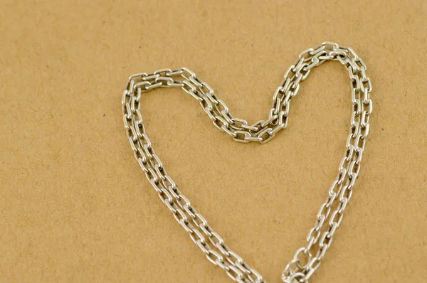 Siler neckless in heart shape — Stock Photo, Image