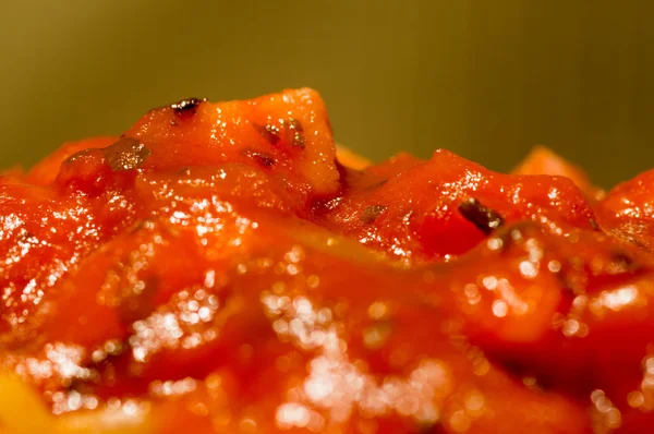 Closeup view of the spaghetti sauce — Stock Photo, Image