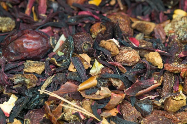 Macro view of organic tea mix — Stock Photo, Image