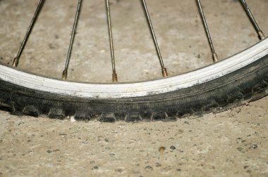 Deflated bicycle tire