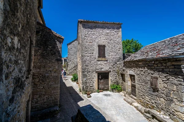 Couvertoirade Güzel Ortaçağ Köyü Aveyron Tünemişti — Stok fotoğraf