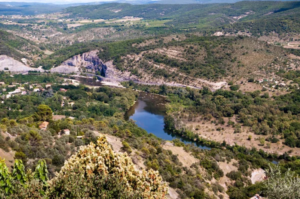 Labastide Virac Blick Auf Das Schloss Roure Ardche — Stockfoto