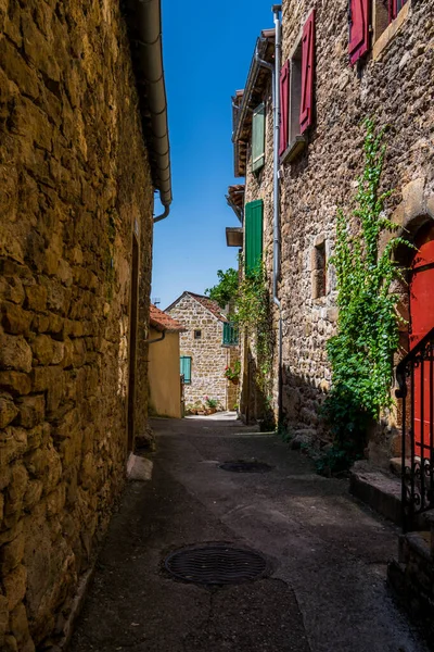 Peyre Medeltida Ovanför Tarn Med Sin Troglodytekyrka Aveyron — Stockfoto