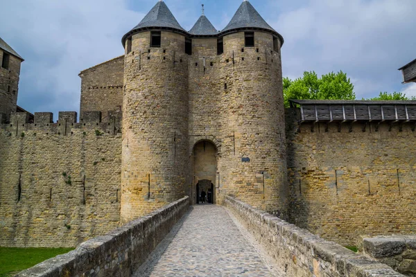 Carcassonne Una Ciudad Fortificada Medieval Región Occitanie Francia — Foto de Stock