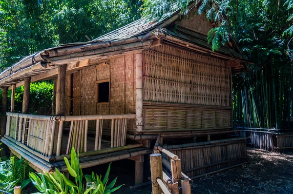 Бамбуковые Домики Деревянные Доски Которые Можно Найти Азиатских Странах — стоковое фото