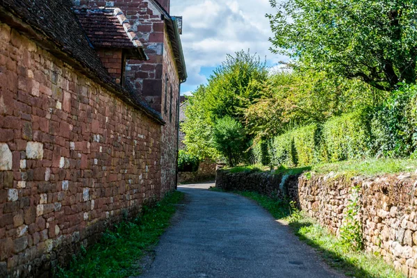 Collonge Rouge Gyönyörű Francia Falu Corrze Ban — Stock Fotó