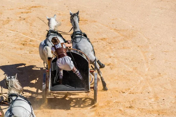 Ricostruzione Nelle Arene Una Corsa Carri Romani — Foto Stock