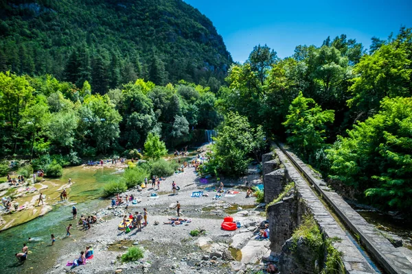 Cachoeira Vis Laurent Minier Gard Occitanie França — Fotografia de Stock