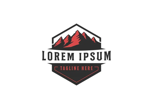 Vector Embleem Van Bergen Mountain Landscape Logo Vector Template Illustratie — Stockvector