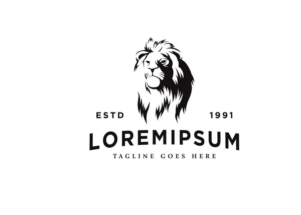 Aslan Logosu. Tek Renk Biçimli Aslan Baş Vektörü.
