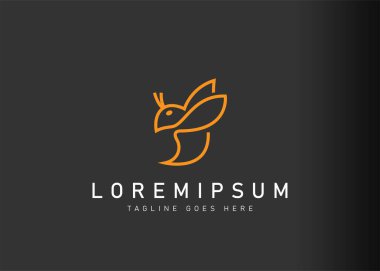 Arı logosu tasarımı. Bir çizgi arının ikon vektör çizimi. Çizgi sanatı tarzında modern logo tasarımı.