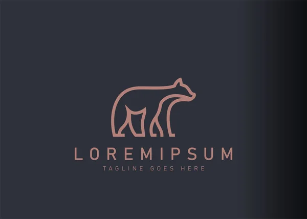 Çizgi ayı logosu tasarımı. Sadece ayının ikon vektör illüstrasyonu. Çizgi sanatı tarzında modern logo tasarımı.